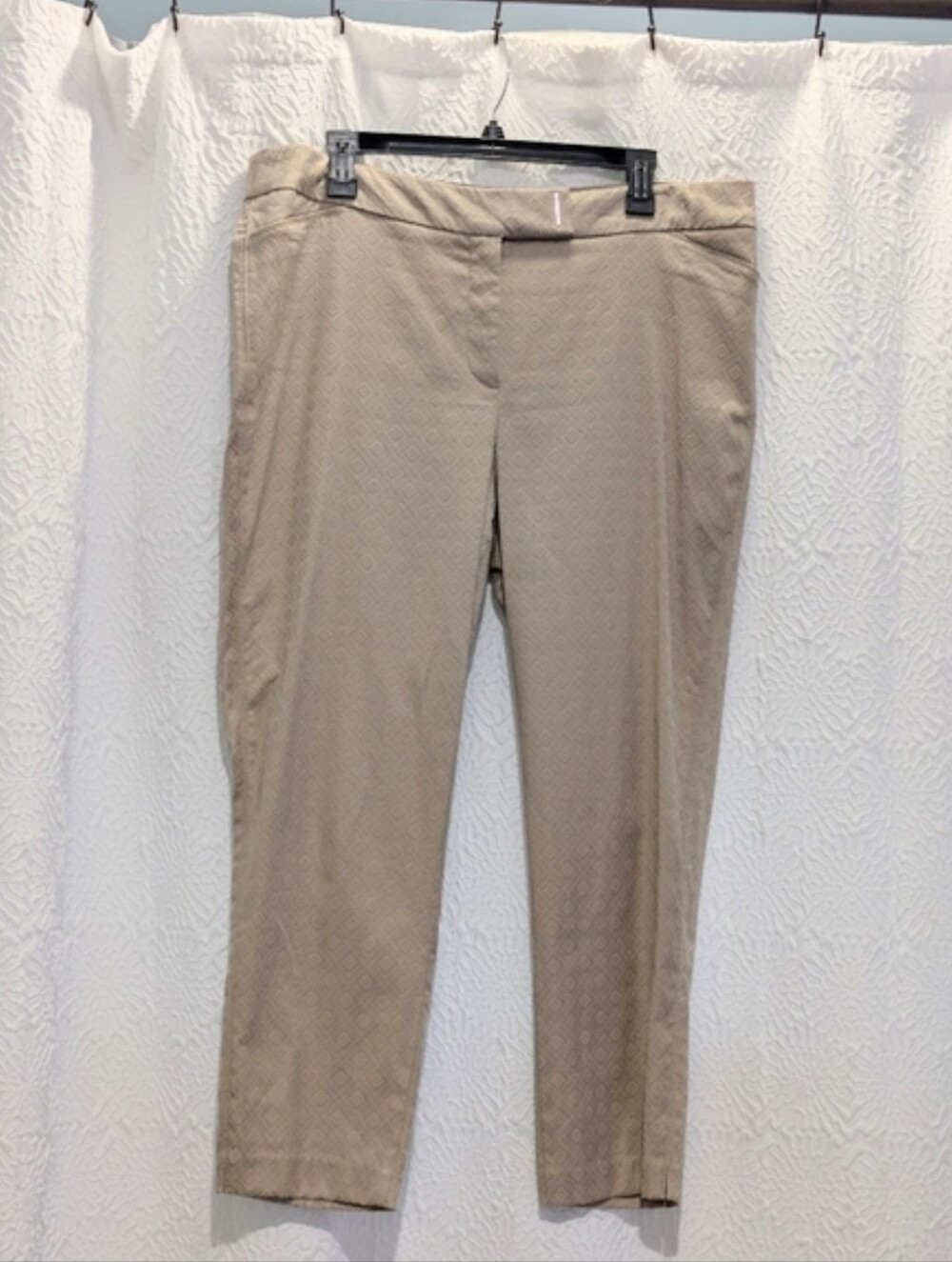 Investments Pants, 14, Jacquard Fabric, Tan with Subtle Gold Shimmer, Crop NWOT